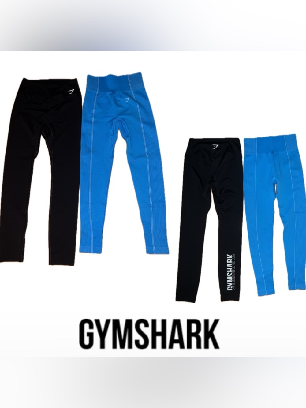2️⃣Set Black & Bright Blue Gymshark Capri Leggings - Size M
